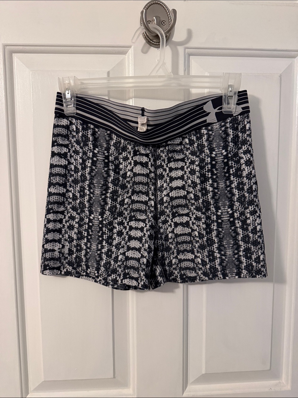 Under Armour Black and White Patterned Women's Athletic Shorts